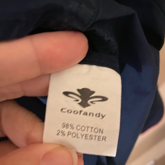 Coofandy American Patriotic Western Long Sleeve Button Down Shirt Men's XXL Navy - Picture 8 of 10